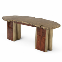 Bureau d'ordinateur contemporain pour la maison et le bureau, avec accents en laiton et plateau gravé – Vente en gros