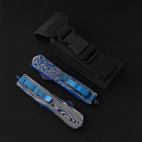 Couteau pliant OTF Shangchi Dragon, brise-vitre, en alliage de zinc bleu titane, micro-technologie, équipement de camping en plein air, outil EDC
