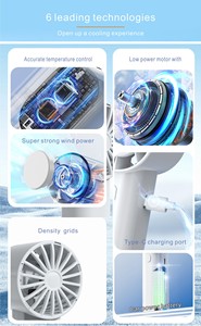 Factory Portable Air <b>Cooler</b> Fan <b>Mini</b> <b>Cooler</b> Fan Compact Design with Handle USB Rechargeable, Ideal for Travel/Camping/Office - Product Image 3