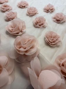 3Dローズ花柄チュールウェディングレース生地ファンシーメッシュ3D花柄ローザレース生地 - Product Image 4