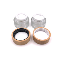 Pots en verre rond givré écologiques de 5g à 200g pour soins de la peau et crèmes pour les yeux avec couvercle en bambou, couleurs personnalisables, logo imprimé à l'écran