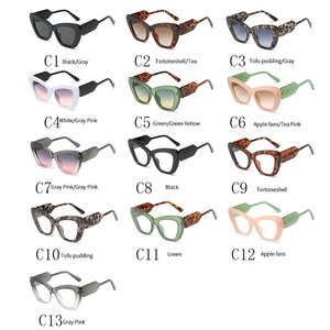 Nouvelles lunettes <span class=keywords><strong>de</strong></span> soleil œil-<span class=keywords><strong>de</strong></span>-chat vintage <span class=keywords><strong>de</strong></span> luxe à grande monture pour femmes, verres transparents, tendance mode, couleurs variées - Product Image 3