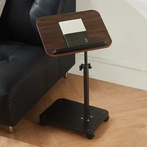 Mesa auxiliar móvil pequeña con superficie de plástico, altura ajustable, para sala de estar, sofá o mesita de noche. - Product Image 4