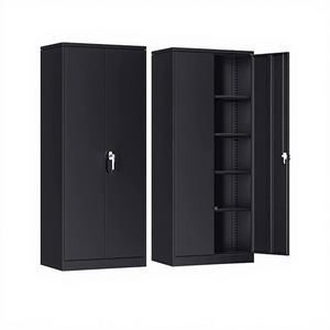 Modern 2-Door Steel <b>Locker</b> Cabinet With Adjustable Shelf Metal Cupboard Documents and File Storage Cabinet - Product Image 3