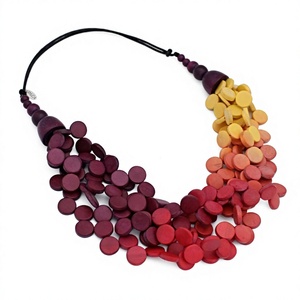 Newly Best Geometric Resin <b>Statement</b> <b>Necklace</b> Unique Designer Women's Trendy Premium Colorful Beaded Party Jewelry Party Gifts - Product Image 6