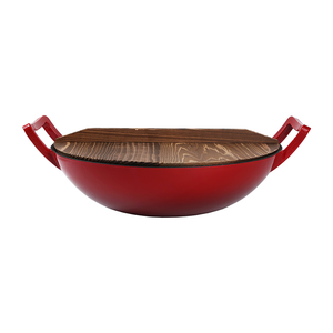 घरेलू रसोई कस्टम मल्टीकोर 36 सेमी गैर-छड़ी द्वारा लकड़ी के ढक्कन के साथ लकड़ी के ढक्कन के साथ - Product Image 4