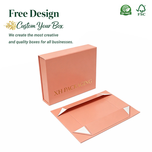 กล่องของขวัญพับได้แบบพรีเมียม OEM กล่องของขวัญกระดาษแม่เหล็กพับได้ พิมพ์ลายฟอยล์ทองตามสั่ง สำหรับชุดผลิตภัณฑ์ดูแลผิว - Product Image 1