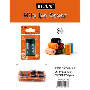 Filo da cucito Ilan 500m 13 colori per macchina da cucire e cucito a mano - Product Image 1