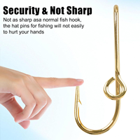 20 épingles à chapeau pour la pêche, clips de fixation pour chapeau, attaches pour chapeau, décoration de chapeau tendance, or et noir