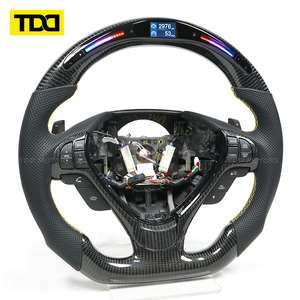 พวงมาลัยคาร์บอนไฟเบอร์แท้ TDD พร้อมไฟ LED สำหรับ Acura TLX Honda Accord ปี 2013-2024 หุ้มหนังแบบเจาะรูสั่งทำพิเศษ - Product Image 3
