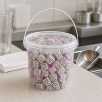 Seau en plastique transparent de qualité alimentaire 1L avec couvercle pour mini-pains, croissants, boulangerie, stockage alimentaire, présentoir de comptoir
