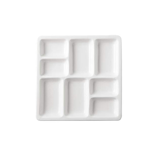 <span class=keywords><strong>Palette</strong></span> de peinture <span class=keywords><strong>aquarelle</strong></span> rectangulaire personnalisée OEM céramique blanche avec couleurs mélangées pour plateaux décoratifs - Product Image 1