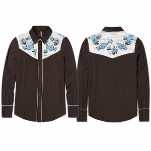 Chemise Western Brodée Personnalisée pour Homme, Col à Motifs Floraux, Boutons Pression Perlés, Manches Longues, Style Cowboy Ranch, Vêtement de Campagne - Product Image 3