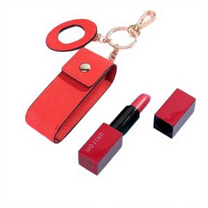 Estuche Portátil de Piel Sintética con Patrón de Piedra para Lápiz Labial, Funda de Llavero de Moda con Cierre de Tapa, Soporte para Bálsamo Labial para Mujer - Product Image 4