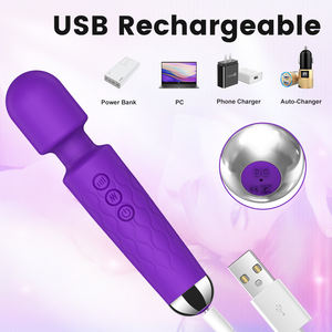 Mainan seks untuk wanita, pemijat tubuh ungu Mini G Spot Vibrator Jepang tongkat AV isi ulang USB tahan air dapat diisi ulang 8 tingkat 20 Mode - Product Image 6