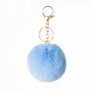 Llavero de Pompón de Piel Sintética Multicolor, Diseño de Bola de Pelo Esponjosa, Lindo y Suave, Accesorios de Llavero de Pompón - Product Image 5