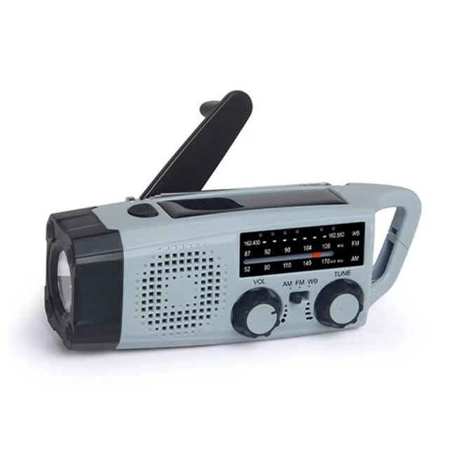 High Quality Solar Hand Crank Radio 2000mah AM FM WB Weather Radio Emergency Lighting SOS Phone Charger for Camping