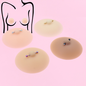 <span class=keywords><strong>Copricapezzoli</strong></span> in <span class=keywords><strong>Silicone</strong></span> Riutilizzabili con Piercing, Tonalità della Pelle, per Decorazione del Seno - Product Image 1