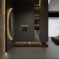 Meuble à chaussures grande capacité pour entrée, en aggloméré de luxe foncé, avec rangement en bois massif, pour projets de mobilier moderne pour toute la maison