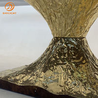 Ensemble table à manger ronde de luxe 12 places en marbre design en métal