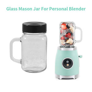 Oferta Especial: Vaso <span class=keywords><strong>de</strong></span> Vidrio Cuadrado <span class=keywords><strong>de</strong></span> Boca Ancha <span class=keywords><strong>de</strong></span> 400 ml (14 oz) con Tapa y Pajita para Repuesto <span class=keywords><strong>de</strong></span> Licuadora Eléctrica Portátil - Product Image 6
