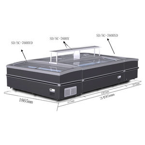 Combinaison <span class=keywords><strong>double</strong></span> <span class=keywords><strong>porte</strong></span> de réfrigérateur et de congélateur d'îlot multifonctionnel de haute qualité à un prix imbattable - Product Image 5