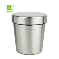 Conteneur isotherme en acier inoxydable de 16 oz à double paroi, qualité alimentaire, sans BPA, pour crème glacée, type cantine