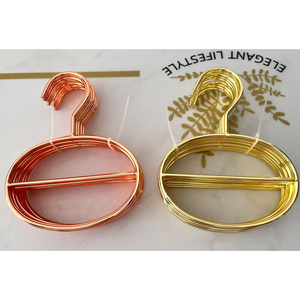 Gantungan handuk logam emas, gantungan tampilan handuk logam emas dua lapisan syal mantel jilbab pola elips elegan desain <span class=keywords><strong>2</strong></span> lingkaran - Product Image 1