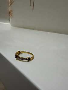Anillo de Oro de 10K con Zafiro Azul y Diamantes, Gema Natural de Corte Redondo, Anillo de Compromiso Vintage, Anillo Apilable Fino de Eternidad para Mujer - Product Image 6