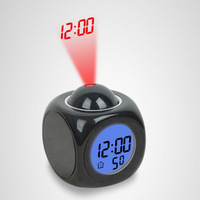 Jam Alarm Proyeksi Digital LCD Elektronik, Menampilkan Suhu, Bentuk Kamera, Despertador untuk Kamar