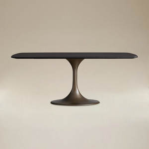 Mesa de Comedor de Madera Maciza con Patas de Metal, Diseño Moderno y Estable para Muebles de Hogar - Product Image 1