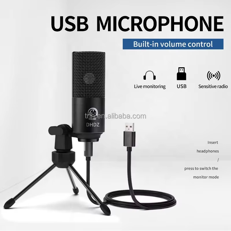 TNH USB01C Adjustable Desktop Tripod USB Condenser PC Microphone
