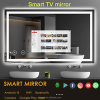 Bluetooth Intelligenter Spiegel mit Android-System, beschlagfrei, wasserdicht, Smart Magic Spiegel TV mit LED-Beleuchtung für das Badezimmer