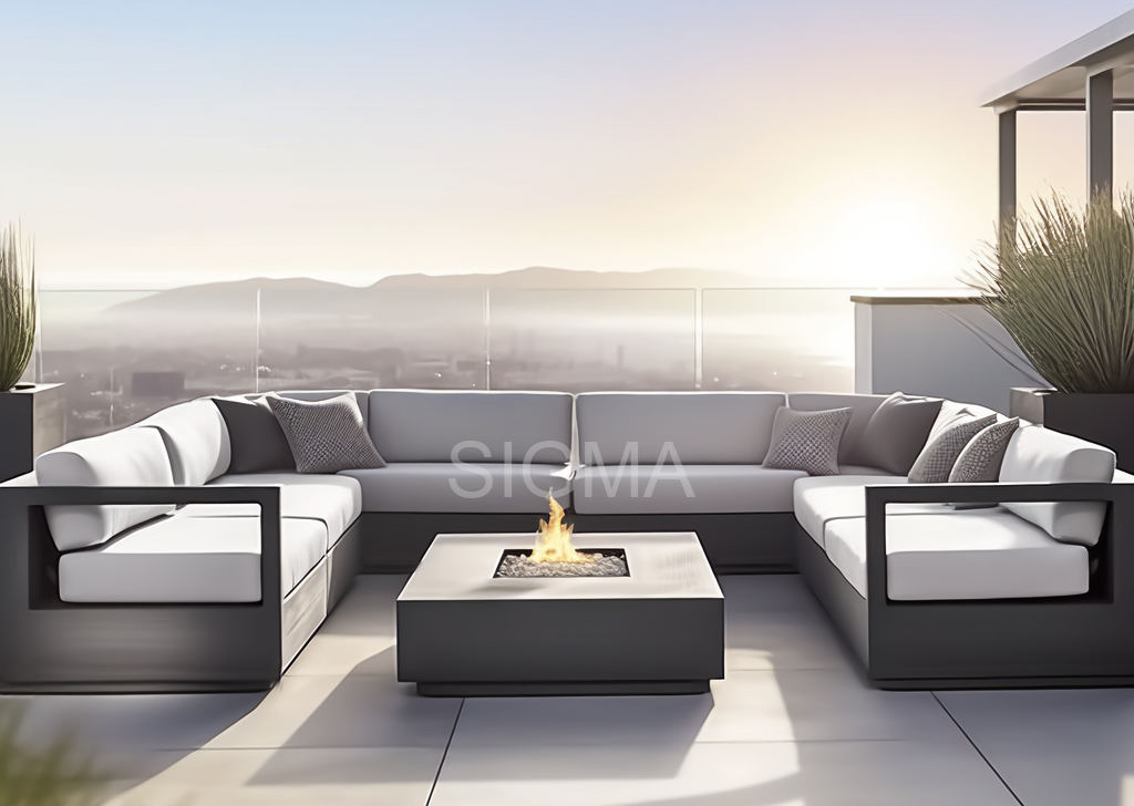 All Weather Outdoor Patio Aluminium Sofa Set Powdercoated Outdoor Sofa Set Aluminium