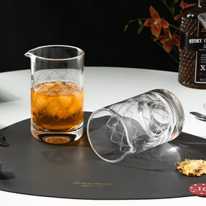 Snw tùy chỉnh thủ công khắc sao Twill patterntransparent nặng cơ sở cổ điển pha lê Whisky Shaker bắn thủy tinh - Product Image 4