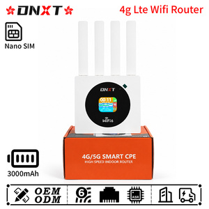 เราเตอร์ DNXT 4G LTE WiFi Cat4 2.4GHz WiFi 6 พร้อมเสาอากาศพับได้ แบตเตอรี่ 3000mAh รองรับซิม 4G หน้าจอ LCD พอร์ต Type-C สำหรับใช้งานในสำนักงาน - Product Image 1