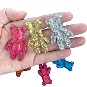 Adornos de Resina <span class=keywords><strong>Lilu</strong></span> al por Mayor para Zapatos, Dijes de Zapatos con Forma de Oso Brillante, Decoraciones Planas para Zapatos - Product Image 1