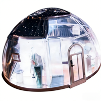 Dôme modulaire transparent en polycarbonate pour maisonnette, idéal pour les activités de loisirs en extérieur, parcs, jardins et camping