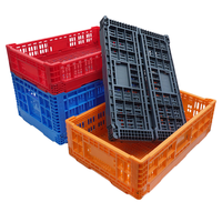 Boîte de panier pliable empilable pour fruits et légumes Panier pliable pour fruits Caisses à légumes Boîte de rangement pliante en maille plastique