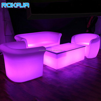 Canapé et table basse éclairés LED Offres Spéciales Setl Mobilier de bar extérieur coloré RVB de luxe Tabouret de canapé de discothèque romantique