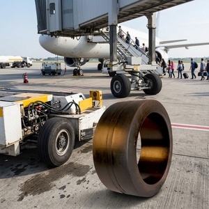 <span class=keywords><strong>ยาง</strong></span>อุตสาหกรรมแบบตันขนาด 18x7x12 1/8 สำหรับ<span class=keywords><strong>รถ</strong></span>ลากจูงสนามบินและ<span class=keywords><strong>รถ</strong></span>ขนส่งสินค้า - Product Image 1