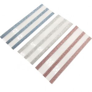 Sangle en sangle tissée enduite imperméable à motif personnalisé, à la mode, avec bandes de cristal, pour bordure de chaussures en PVC, directement de l'usine - Product Image 1