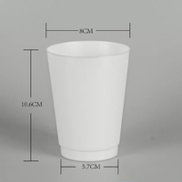 Gobelets de stade personnalisés blancs de 12 oz (300 ml) en PLA jetable, modernes et réutilisables pour eau, jus, bière, vin, thé, café, glace