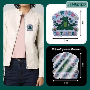 Patch brodé 'Calm Down And Let That Shit Go' 3, à thermocoller ou à coudre, motif grenouille, pour sacs, vêtements, chapeaux, jeans - Product Image 4