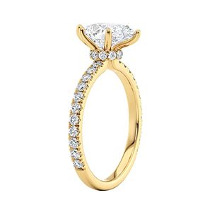 Bague de fiançailles SGARIT SD984 certifiée IGI avec diamant de laboratoire taille marquise de 1,2 carat, halo en ruban et pierres latérales en or 14 carats pour femme - Product Image 4