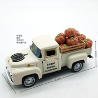 Ornement de citrouille de récolte d'automne de 12,5 cm pour Thanksgiving, modèle de voiture vintage, ornement de véhicule