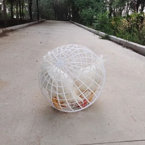 Cage à poulets roulante détachable en maille plastique, enclos de sécurité anti-morsures de chien et anti-écrasement par cheval pour poulets et canards en extérieur - Product Image 6