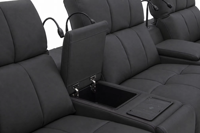 Ensemble de sièges modernes pour home cinéma, canapé inclinable électrique en cuir avec lumières de lecture et consoles multimédias, fauteuils de cinéma à niveaux