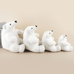 Orso polare bianco adorabile seduto con sciarpa peluche di peluche orso artico che indossa sciarpa ornamento di natale del nuovo anno - Product Image 5