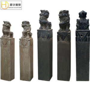 Sculpture en pierre de poteau de portillon Jiahua, style chinois, colonne d'entrée extérieure - Product Image 5